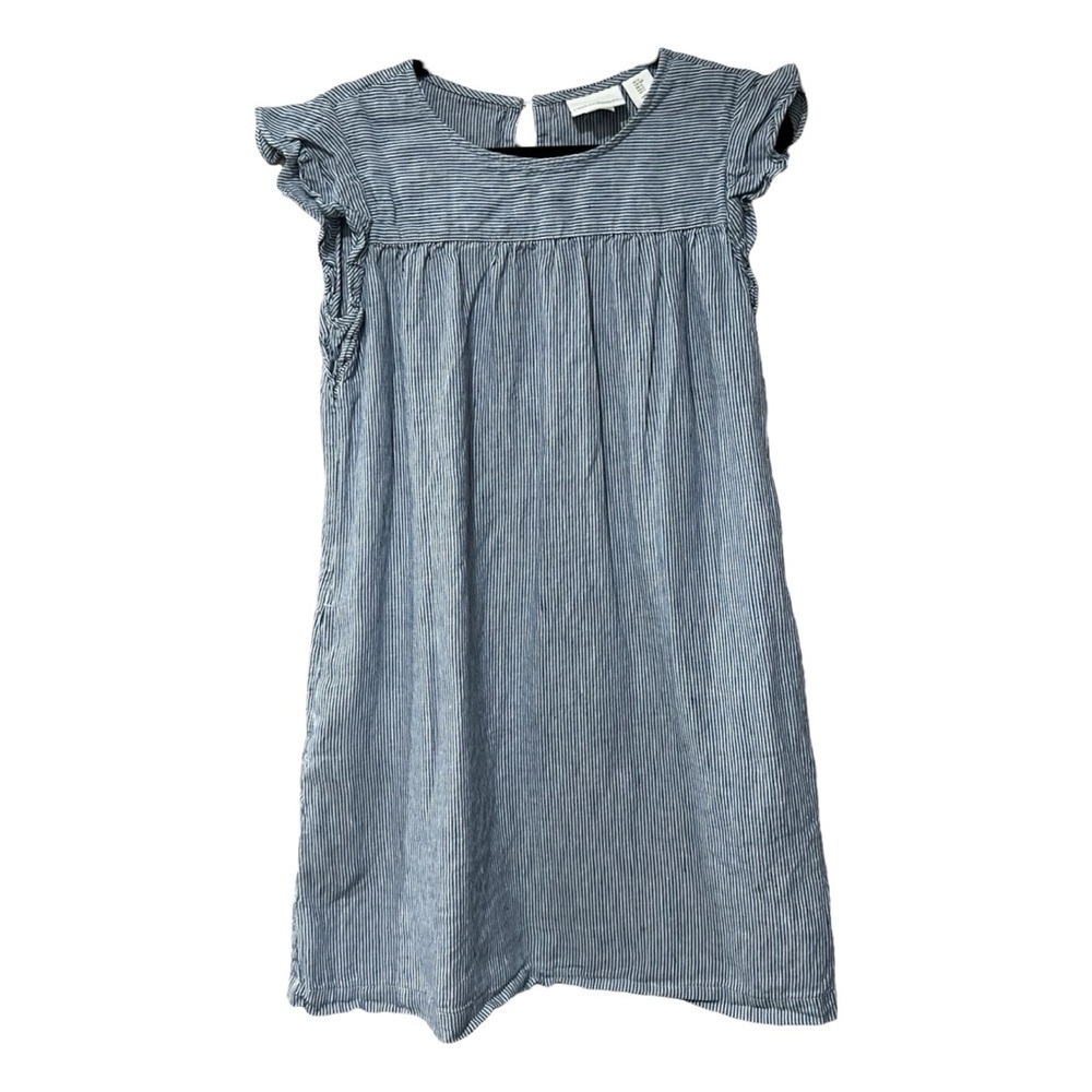 CYNTHIA ROWLEY Striped Linen Blue White Sheath​​​​​​ Mini Dress Sz S - Picture 2 of 5